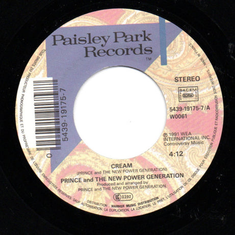 Prince And The New Power Generation : Cream (7", Single)