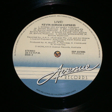 Kevin Borich Express : Live! (LP, Album, RE)