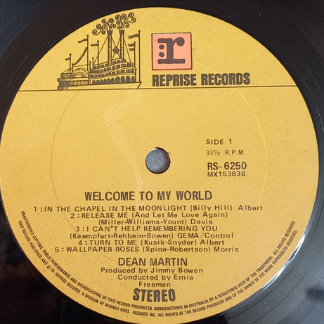 Dean Martin : Welcome To My World (LP, Album, Mus)
