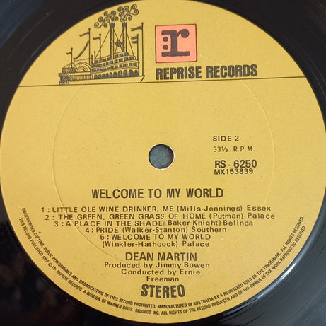 Dean Martin : Welcome To My World (LP, Album, Mus)