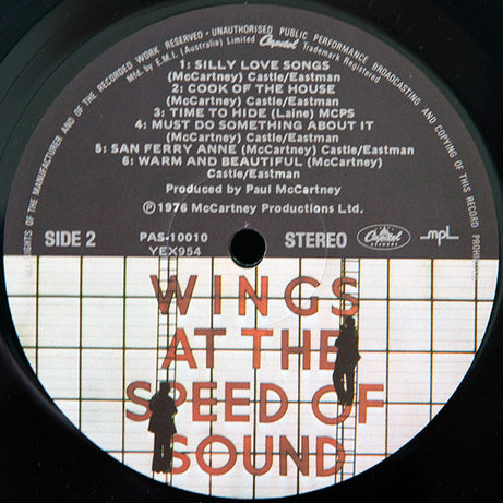 Wings (2) : Wings At The Speed Of Sound (LP, Album)