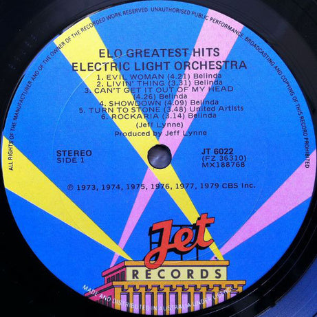 Electric Light Orchestra : ELO's Greatest Hits (LP, Comp)