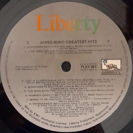 Various : James Bond Greatest Hits (LP, Comp)