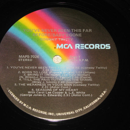 Conway Twitty : You've Never Been This Far Before / Baby's Gone (LP, Album)