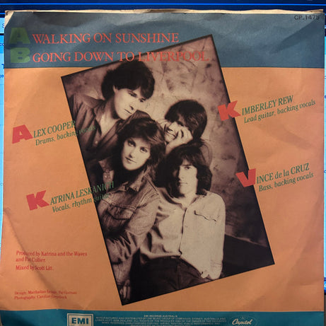 Katrina And The Waves : Walking On Sunshine (7", Promo, Pic)