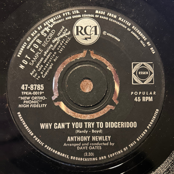Anthony Newley : Why Can't You Try To Didgeridoo (7", Single, Promo)