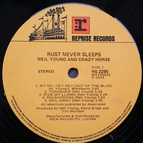 Neil Young & Crazy Horse : Rust Never Sleeps (LP, Album)