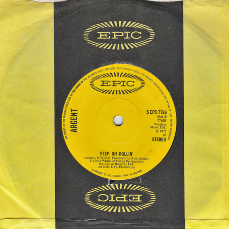 Argent : Hold Your Head Up (7", Single, Sol)