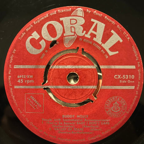 Buddy Holly : (You're So Square) Baby I Don't Care (7", EP)