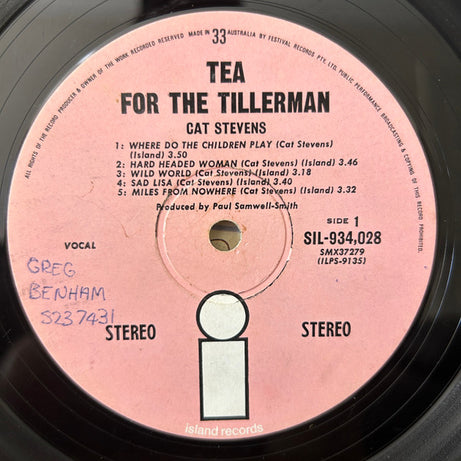 Cat Stevens : Tea For The Tillerman (LP, Album)