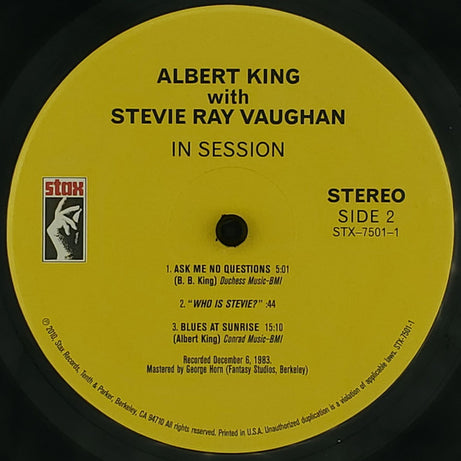 Albert King With Stevie Ray Vaughan : In Session (LP, Album, RE, Uni)