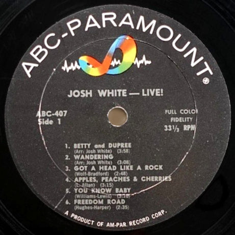 Josh White : Live! (LP, Album, Mono)