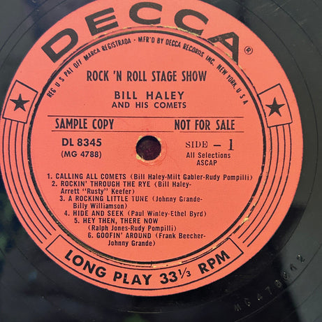 Bill Haley And His Comets : Rock 'n Roll Stage Show (LP, Album, Promo)