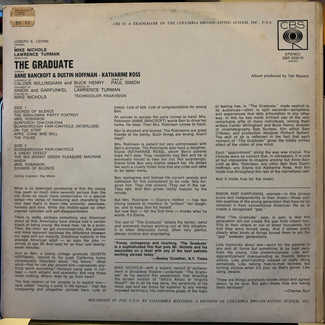 Simon & Garfunkel, Dave Grusin : The Graduate (Original Sound Track Recording) (LP, Album, RE)