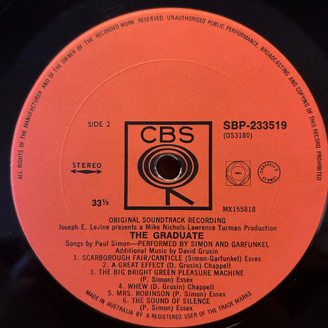 Simon & Garfunkel, Dave Grusin : The Graduate (Original Sound Track Recording) (LP, Album, RE)