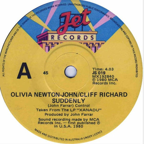Olivia Newton-John & Cliff Richard : Suddenly (7")