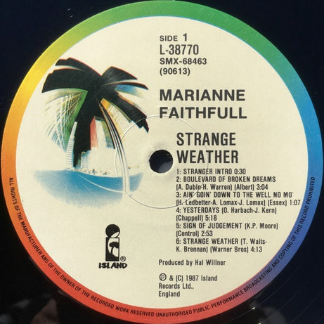Marianne Faithfull : Strange Weather (LP, Album, Gat)
