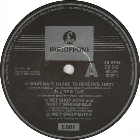 Pet Shop Boys With Dusty Springfield : What Have I Done To Deserve This? (12", Single)
