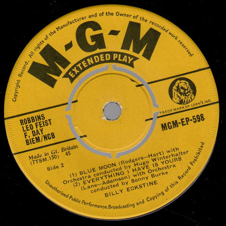 Billy Eckstine : Four Great Standards (7", EP)