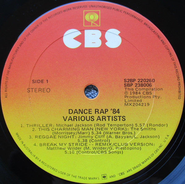 Various : Dance Rap 84 (2xLP, Comp)