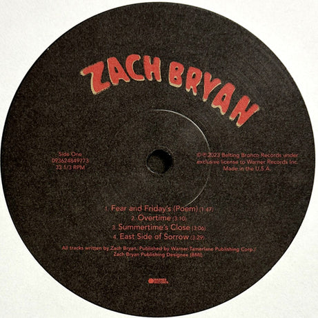 Zach Bryan : Zach Bryan (2xLP, Album)