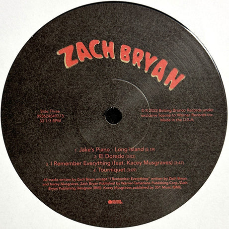 Zach Bryan : Zach Bryan (2xLP, Album)