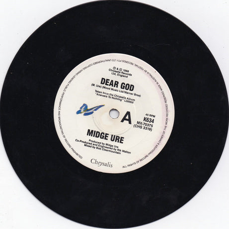 Midge Ure : Dear God (7", Single, Ltd)