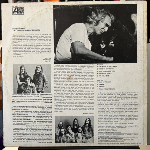 Dave Brubeck : Two Generations Of Brubeck (LP, Album)