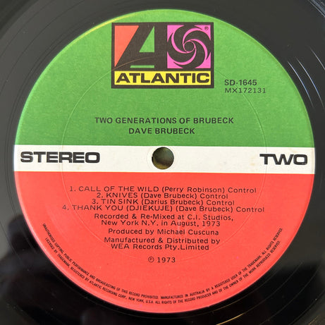 Dave Brubeck : Two Generations Of Brubeck (LP, Album)