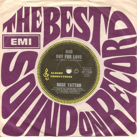 Rose Tattoo : Bad Boy For Love (7", Single)