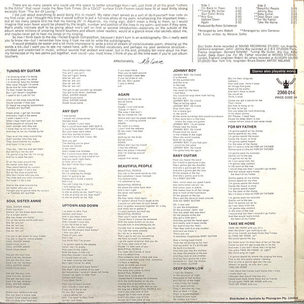 Melanie (2) : Melanie (LP, Album, RE, Bur)