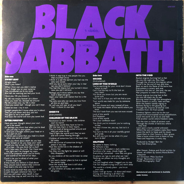Black Sabbath : Master Of Reality (LP, Album, Emb)