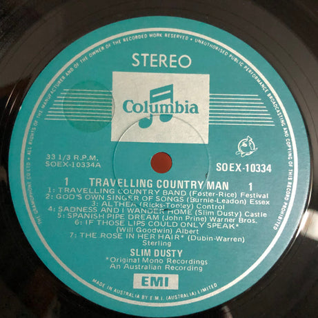 Slim Dusty : Travelling Country Man (LP, Album)