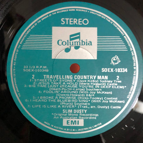 Slim Dusty : Travelling Country Man (LP, Album)