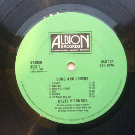 Hazel O'Connor : Sons And Lovers (LP, Album)