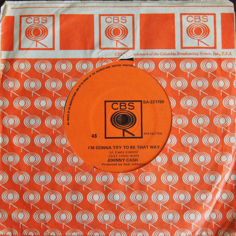 Johnny Cash : Sunday Morning Coming Down / I'm Gonna Try To Be That Way (7", Single)