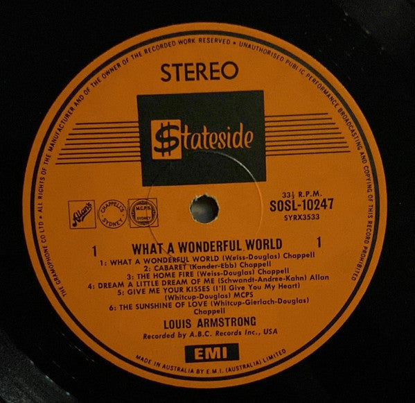 Louis Armstrong : What a wonderful world (LP, Album)