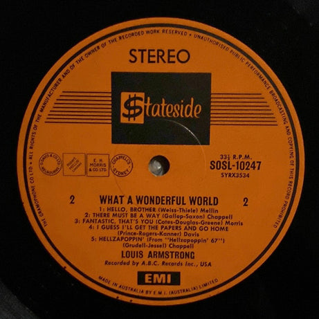 Louis Armstrong : What a wonderful world (LP, Album)