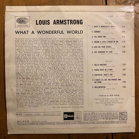 Louis Armstrong : What a wonderful world (LP, Album)
