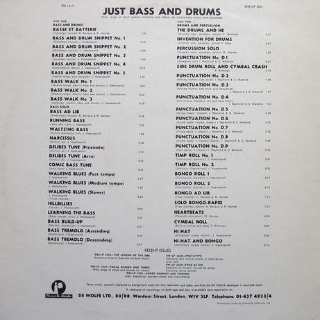 Various : Just Bass And Drums (LP)