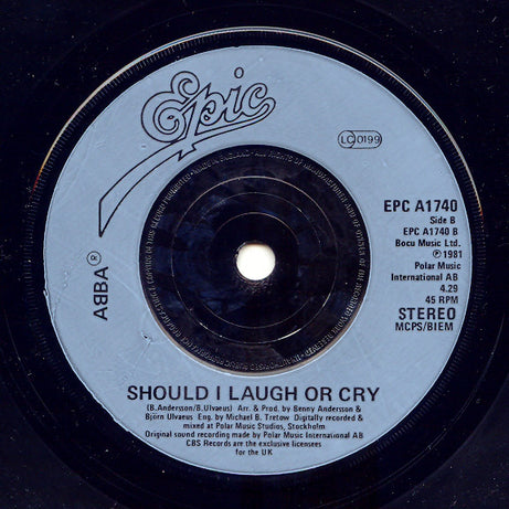 ABBA : One Of Us (7", Single, RP, Inj)