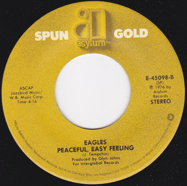 Eagles : Life In The Fast Lane / Peaceful, Easy Feeling (7", Single)