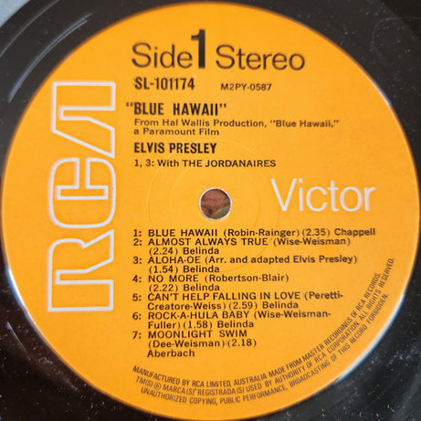 Elvis Presley : Blue Hawaii (LP, Album, RE, Ora)