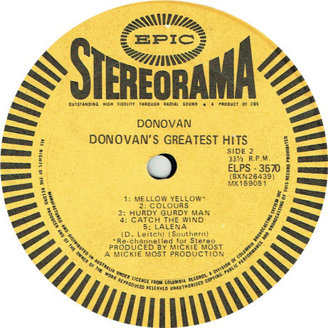 Donovan : Donovan's Greatest Hits (LP, Comp)