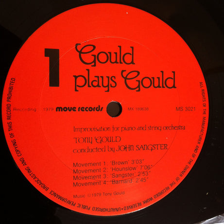 Tony Gould With John Sangster, Ray Martin (8) , And The Pro Musica Strings : Gould Plays Gould (LP)