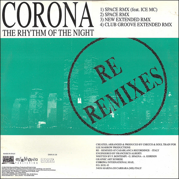 Corona : The Rhythm Of The Night (Re Remixes) (12")