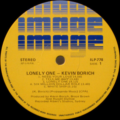Kevin Borich : Lonely One (LP, Album)