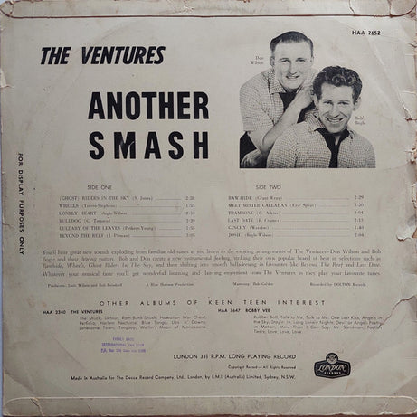 The Ventures : Another Smash (LP, Album, Mono, RE)