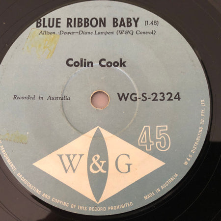 Colin Cook : Blue Ribbon Baby / Heeby Jeebies (7", Single, Lig)