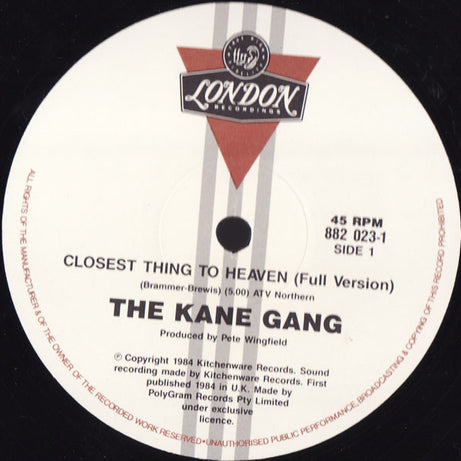 The Kane Gang : Closest Thing To Heaven / Small Town Creed (12", Ltd)